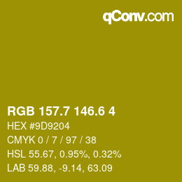 カラーコード: RGB 157.7 146.6 4 | qconv.com