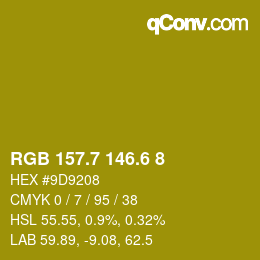 カラーコード: RGB 157.7 146.6 8 | qconv.com