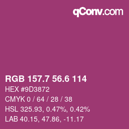 カラーコード: RGB 157.7 56.6 114 | qconv.com