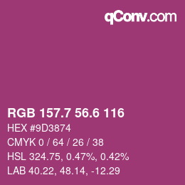 カラーコード: RGB 157.7 56.6 116 | qconv.com