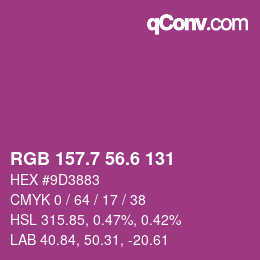 カラーコード: RGB 157.7 56.6 131 | qconv.com