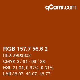 カラーコード: RGB 157.7 56.6 2 | qconv.com