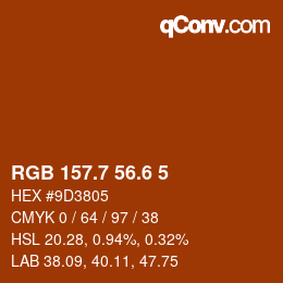 カラーコード: RGB 157.7 56.6 5 | qconv.com
