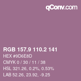 Color code: RGB 157.9 110.2 141 | qconv.com
