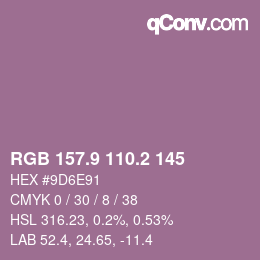 Color code: RGB 157.9 110.2 145 | qconv.com