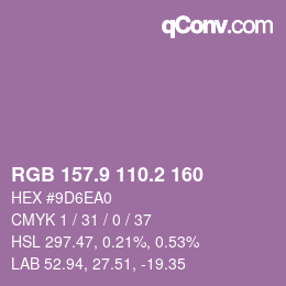 Color code: RGB 157.9 110.2 160 | qconv.com