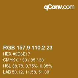 カラーコード: RGB 157.9 110.2 23 | qconv.com