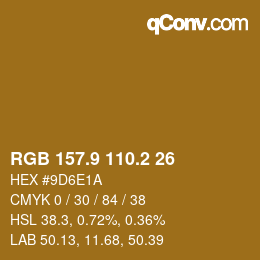 カラーコード: RGB 157.9 110.2 26 | qconv.com