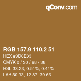 カラーコード: RGB 157.9 110.2 51 | qconv.com