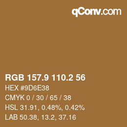 カラーコード: RGB 157.9 110.2 56 | qconv.com