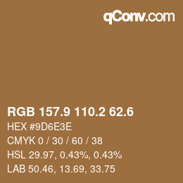 カラーコード: RGB 157.9 110.2 62.6 | qconv.com