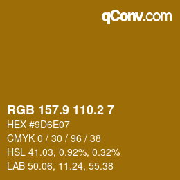 Color code: RGB 157.9 110.2 7 | qconv.com
