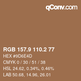 カラーコード: RGB 157.9 110.2 77 | qconv.com