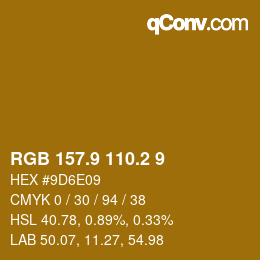Color code: RGB 157.9 110.2 9 | qconv.com