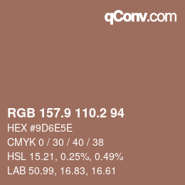 Color code: RGB 157.9 110.2 94 | qconv.com