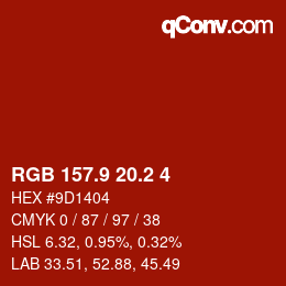 Color code: RGB 157.9 20.2 4 | qconv.com
