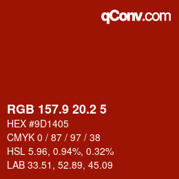Color code: RGB 157.9 20.2 5 | qconv.com