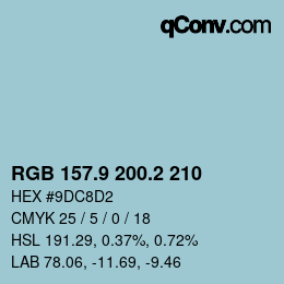 Color code: RGB 157.9 200.2 210 | qconv.com