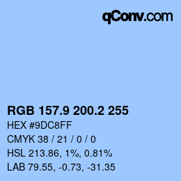 Color code: RGB 157.9 200.2 255 | qconv.com