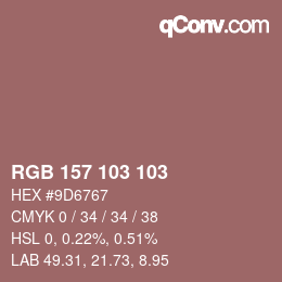 カラーコード: RGB 157 103 103 | qconv.com