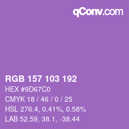 カラーコード: RGB 157 103 192 | qconv.com