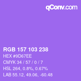 Color code: RGB 157 103 238 | qconv.com