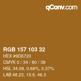 カラーコード: RGB 157 103 32 | qconv.com