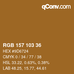 カラーコード: RGB 157 103 36 | qconv.com