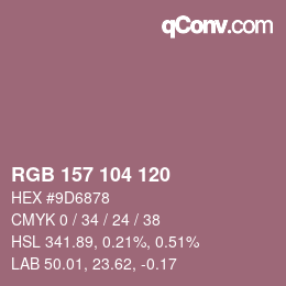 Código de color: RGB 157 104 120 | qconv.com
