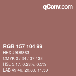 Code couleur: RGB 157 104 99 | qconv.com