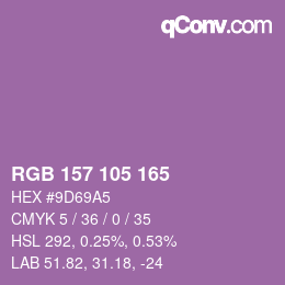 Farbcode: RGB 157 105 165 | qconv.com