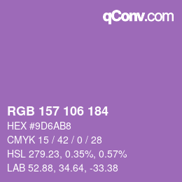 Código de color: RGB 157 106 184 | qconv.com
