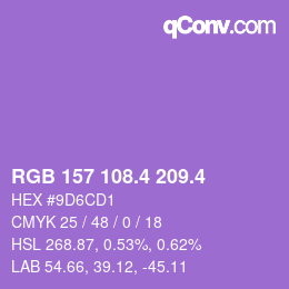 カラーコード: RGB 157 108.4 209.4 | qconv.com