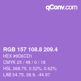 カラーコード: RGB 157 108.8 209.4 | qconv.com