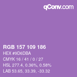 颜色代码: RGB 157 109 186 | qconv.com