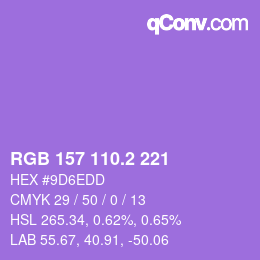 カラーコード: RGB 157 110.2 221 | qconv.com