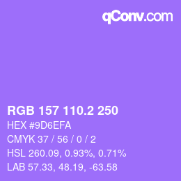 カラーコード: RGB 157 110.2 250 | qconv.com