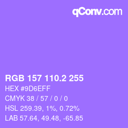 カラーコード: RGB 157 110.2 255 | qconv.com