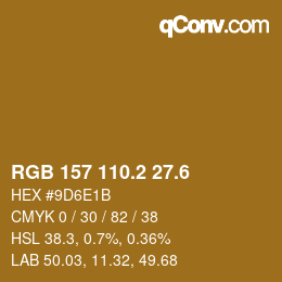 カラーコード: RGB 157 110.2 27.6 | qconv.com