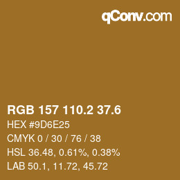 カラーコード: RGB 157 110.2 37.6 | qconv.com