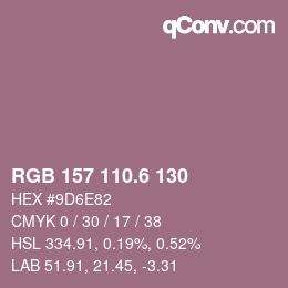 カラーコード: RGB 157 110.6 130 | qconv.com