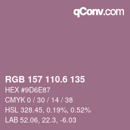 カラーコード: RGB 157 110.6 135 | qconv.com