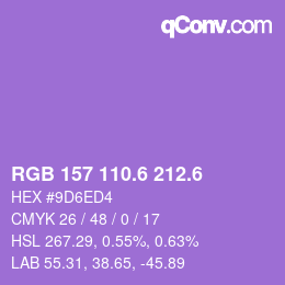 カラーコード: RGB 157 110.6 212.6 | qconv.com