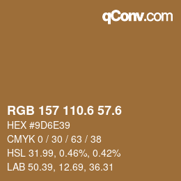 カラーコード: RGB 157 110.6 57.6 | qconv.com