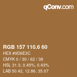 カラーコード: RGB 157 110.6 60 | qconv.com