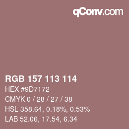 Color code: RGB 157 113 114 | qconv.com
