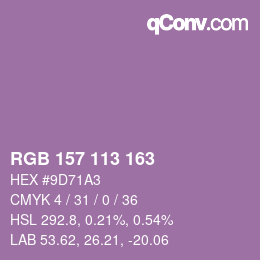 颜色代码: RGB 157 113 163 | qconv.com