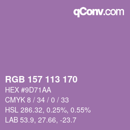 Código de color: RGB 157 113 170 | qconv.com