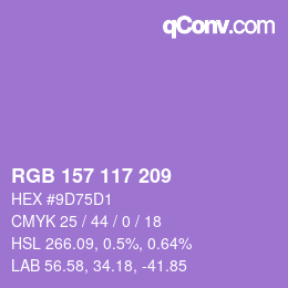 カラーコード: RGB 157 117 209 | qconv.com