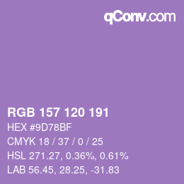 カラーコード: RGB 157 120 191 | qconv.com